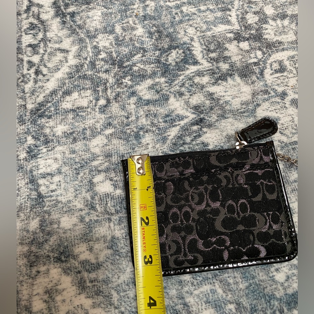 Coach Black & Gray Signature Wallet / Coin Purse Key Chain NWOT - Picture 2 of 6